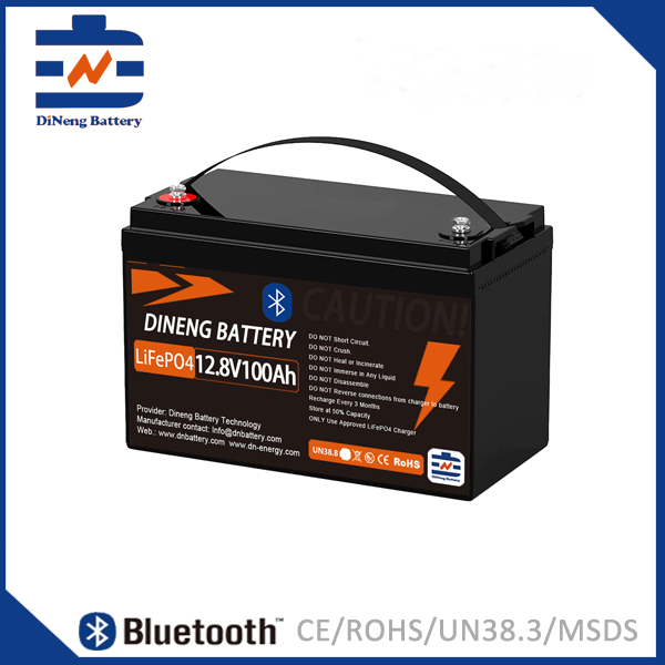 Dineng battery 12V 100Ah LiFePO4 Bluetooth Battery Featured Image